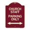 Signmission Church Staff Parking W/ Bidirectional Arrow Heavy-Gauge Aluminum Sign, 24" x 18", BU-1824-24260 A-DES-BU-1824-24260 - alternate 1